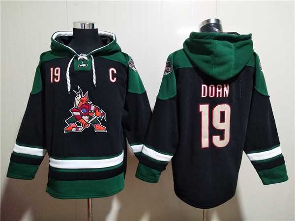 Arizona Coyotes #19 Shane Doan Black Green Ageless Must-Have Lace-Up Pullover Hoodie,We sell and wholesale Arizona Coyotes #19 Shane Doan Black Green Ageless Must-Have Lace-Up Pullover Hoodie on line form chian!